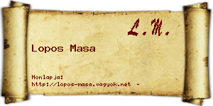 Lopos Masa névjegykártya